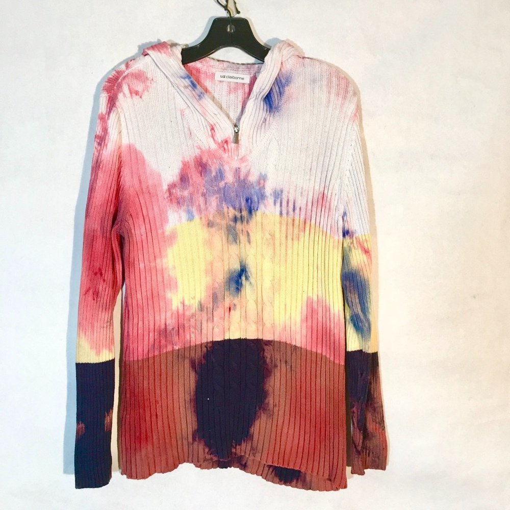 Liz Claiborne Sailor Rainbow Cotton Ribbed Long Sleeve Sweater Size Large - Picture 2 of 4